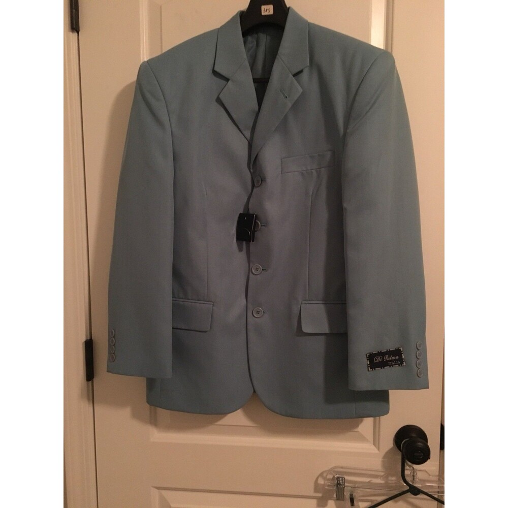 Di Palma Men's Button Blazer Jacket Coat 1pc Size 38 Slim Teal Blue